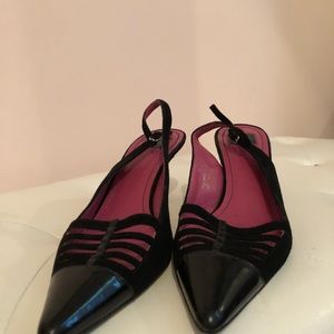 Coach sling back kitten heel shoe